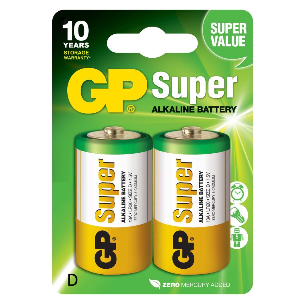 GP 1.5V Super alkáli 13A góliát (D) elem (2db/blister) (GP13A-2UE2)