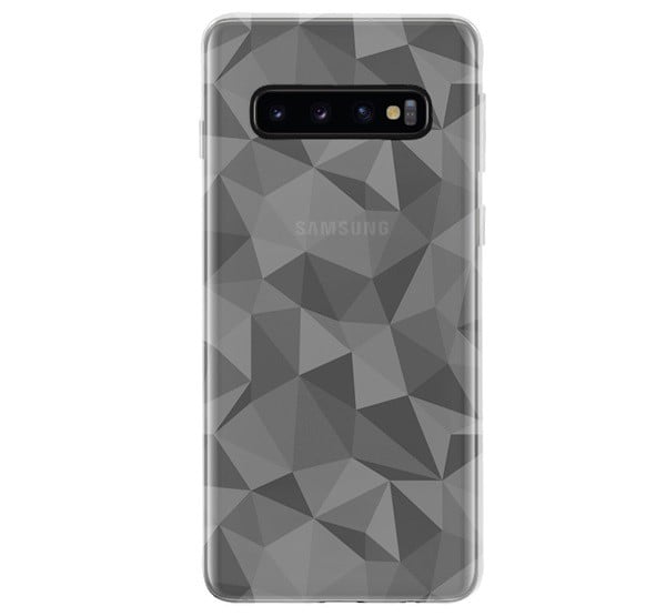 Szilikon telefonvédő (3D, gyémánt minta) ÁTLÁTSZÓ [Samsung Galaxy S10 (SM-G973)]