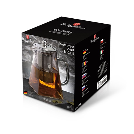 Berlinger Haus BH/7803 Négyzet alakú hőálló üveg teáskanna szűrővel 750ml Berlinger Haus BH/7803 Négyzet alakú hőálló üveg teáskanna szűrővel 750ml