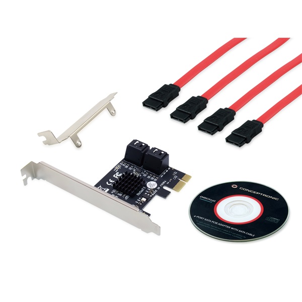 Conceptronic EMRICK03G PCIe x1 to 4x SATA III Bővítőkártya Conceptronic EMRICK03G PCIe x1 to 4x SATA III Bővítőkártya
