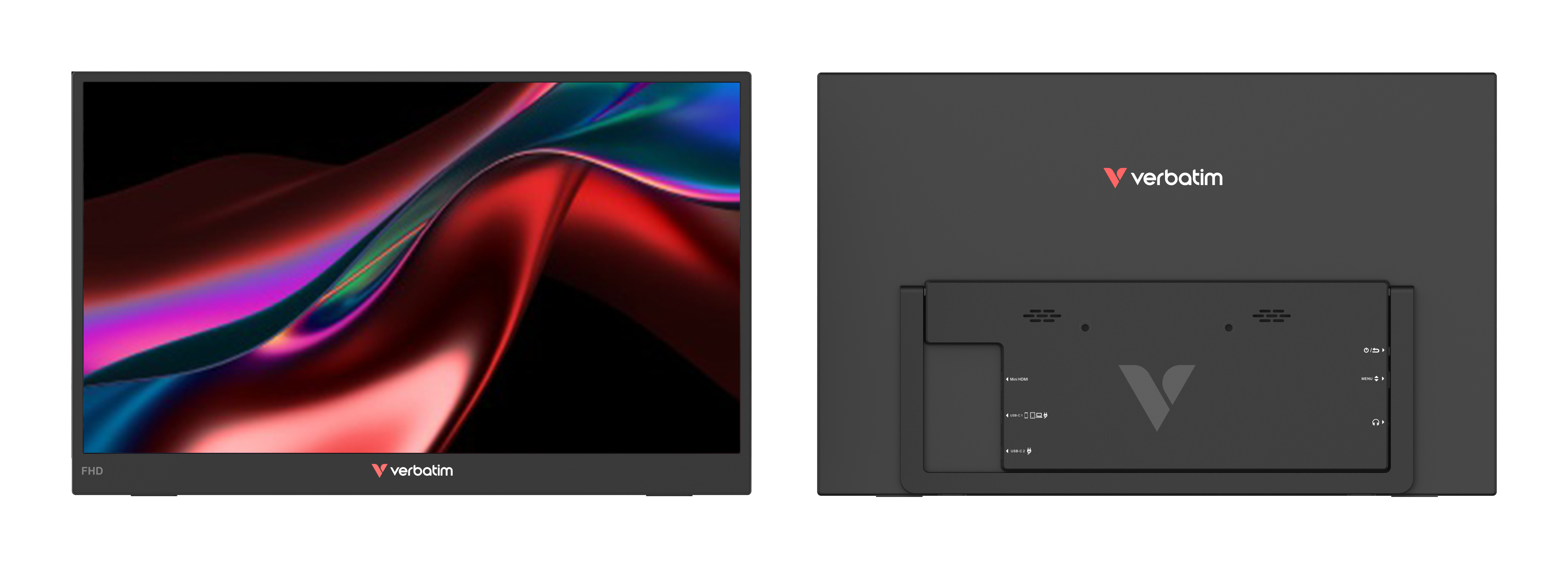 Verbatim 15,6" 32403 Essentials hordozható dupla monitor - 1920x1080, Full HD, LED, IPS, Hangszóró, Fekete