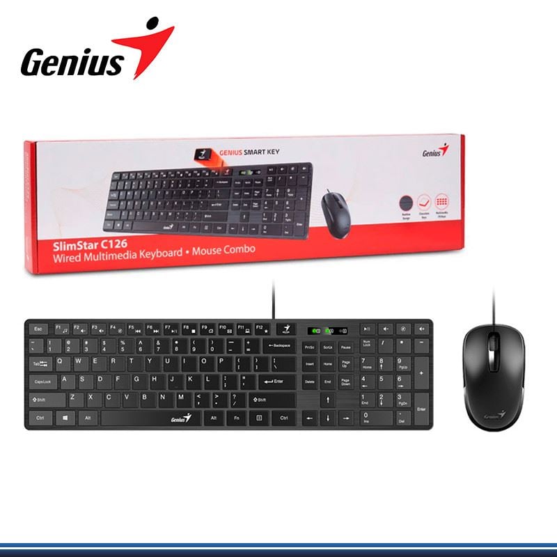 Genius SlimStar C126 billentyűzet + egér fekete Genius SlimStar C126 billentyűzet + egér fekete