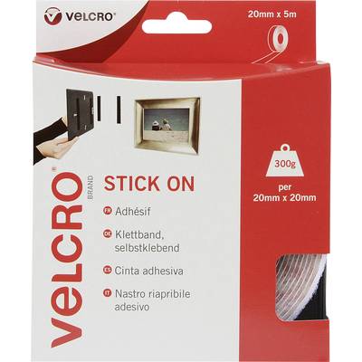 Öntapadó tépőzár szalag, 5 m x 20 mm, fehér, Stick On EC60216 Öntapadó tépőzár szalag, 5 m x 20 mm, fehér, Stick On EC60216