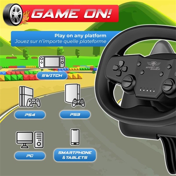 Spirit of Gamer Kormány  RACE WHEEL PRO AIR  Fekete 