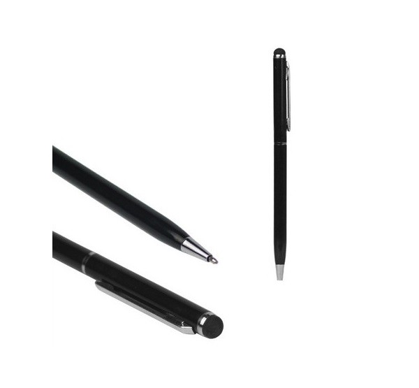 Érintőképernyő ceruza 2in1 (toll, kapacitív érintőceruza, 13cm) FEKETE Érintőképernyő ceruza 2in1 (toll, kapacitív érintőceruza, 13cm) FEKETE