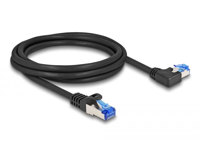 Delock 80219 RJ45 hálózati kábel Cat.6A S/FTP egyenes / balra hajló 2 m fekete Delock 80219 RJ45 hálózati kábel Cat.6A S/FTP egyenes / balra hajló 2 m fekete