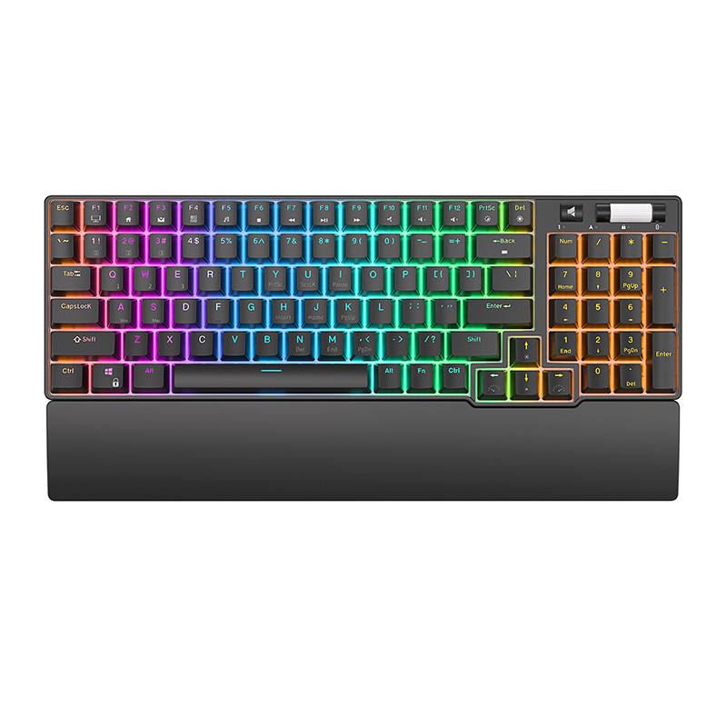 Royal Kludge RK96 RGB mechanikus angol billentyűzet Red switch fekete