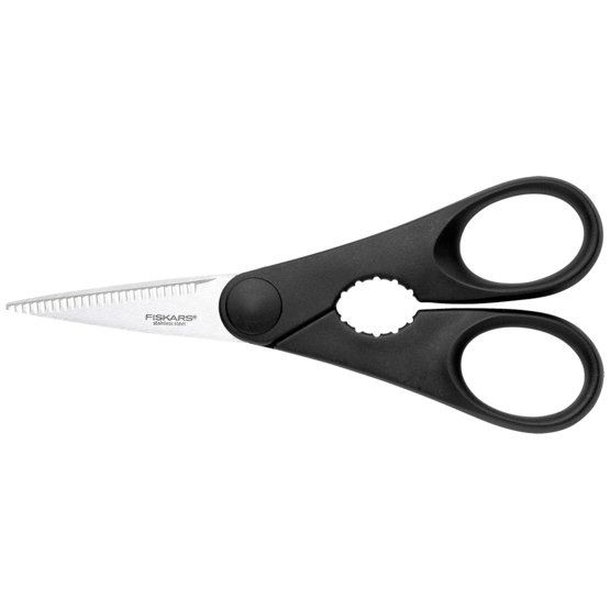 Fiskars 200663 Essential konyhai olló üvegnyitóval 20 cm