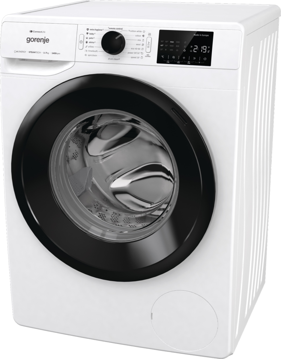 Gorenje WPNEI74ASWIFI Elöltöltős mosógép - 7 kg, 1400 ford./perc, A Energiaosztály,  Gőz program, WiFi