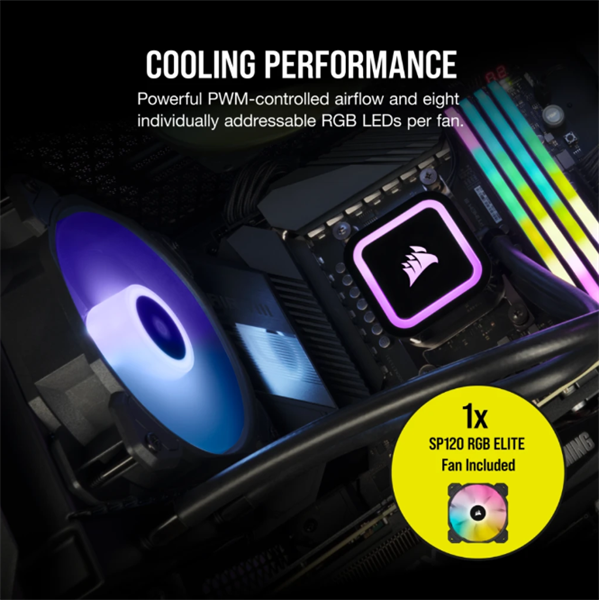 CORSAIR H60x ELITE, 120mm Radiator, Liquid CPU Hűtő