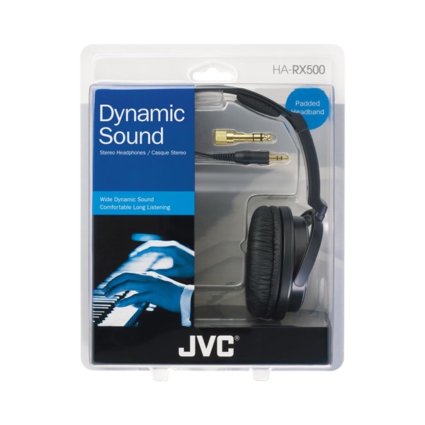 JVC HA-RX500 vezetékes fekete fejhallgató JVC HA-RX500 vezetékes fekete fejhallgató