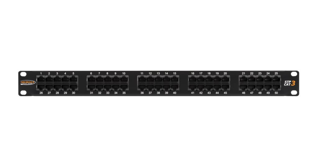 Nikomax patch panel 50 port 1U 19" fekete (NMC-RP50UC3-1U-BK) Nikomax patch panel 50 port 1U 19" fekete (NMC-RP50UC3-1U-BK)