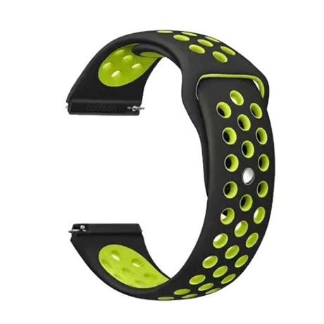 Mybandz lélegző szilikon óraszíj 20mm, fekete-zöld (20SKU4578) Mybandz lélegző szilikon óraszíj 20mm, fekete-zöld (20SKU4578)