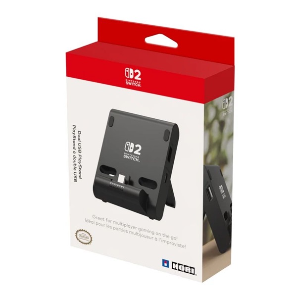 Hori Dual PlayStand Nintendo Switch 2 Official USB-A - USB-C fekete állvány és töltő
