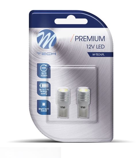 M-Tech T10 LED 1W fehér színű, pár (72LB015W)