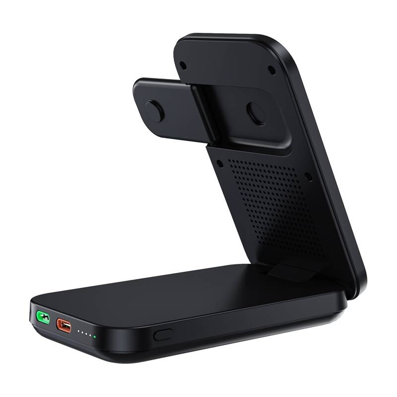 Choetech B750 10000mAh Qi2 3in1 mágnestöltő tartó Fekete 