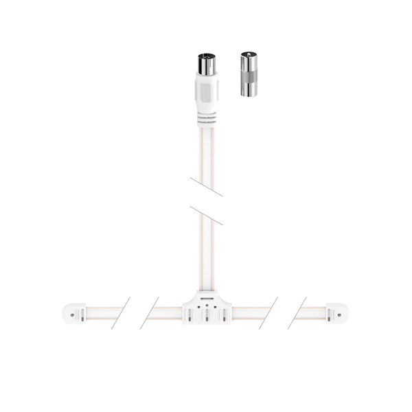 Hama 205218 FIC fehér 1,5m FM antenna kábel Hama 205218 FIC fehér 1,5m FM antenna kábel