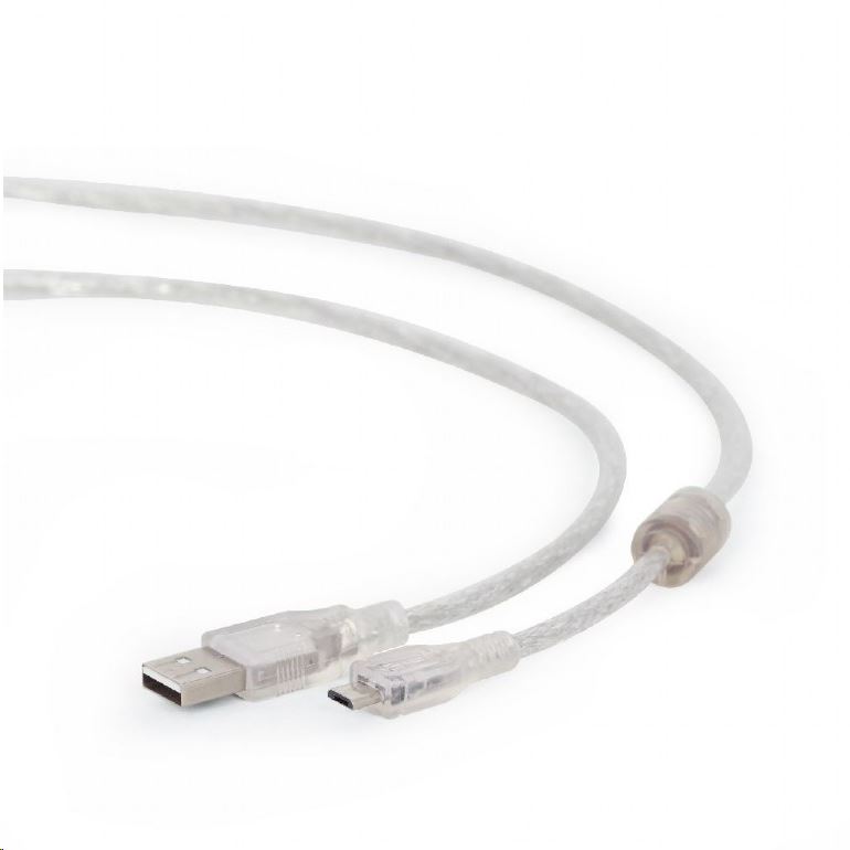 Gembird Cablexpert USB 2.0 --> micro-USB 1.8m, átlátszó (CCP-MUSB2-AMBM-6-TR) Gembird Cablexpert USB 2.0 --> micro-USB 1.8m, átlátszó (CCP-MUSB2-AMBM-6-TR)
