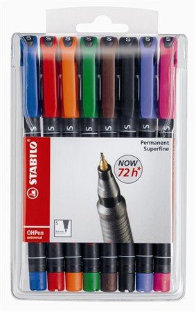 STABILO "OHPen S" alkoholos marker készlet 0,4 mm 8 különböző szín (841/8) STABILO "OHPen S" alkoholos marker készlet 0,4 mm 8 különböző szín (841/8)