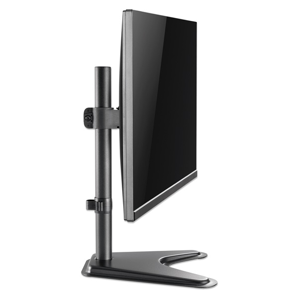 Manhattan 1db monitor részére min.VESA:75x75, 17"-27"-ig 360° fordítás kábel rendező 7kg asztali állvány Fekete Manhattan 1db monitor részére min.VESA:75x75, 17"-27"-ig 360° fordítás kábel rendező 7kg asztali állvány Fekete