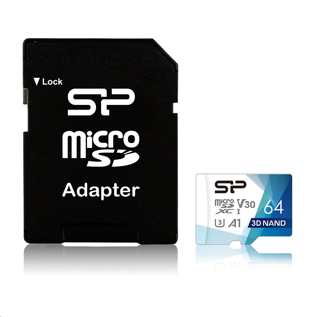  Silicon Power  SP064GBSTXDU3V20AB 64GB microSDXC memória kártya Superior Pro + adapter 