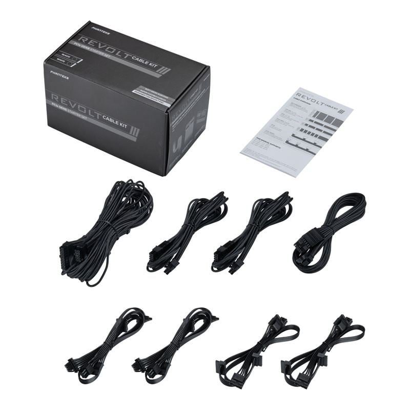 Phanteks   PH-CBKT-G5S-BK01 Revolt moduláris kábel készlet, PCIe Gen5 Starter Set, fekete