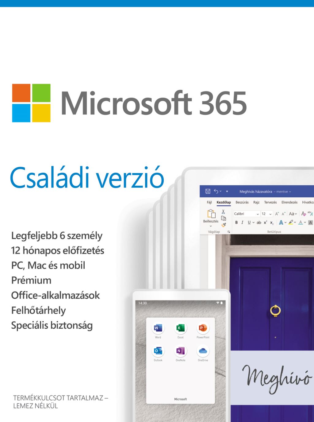 Microsoft 365 Családi verzió 1 év Elektronikus licenc (6GQ-00092)
