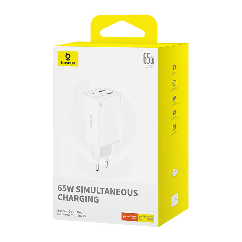 Baseus GAN6 Pro gyorstöltő, 2xUSB-C + 2xUSB, 65W