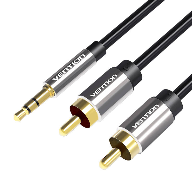 2xRCA cable (Cinch) jack to 3.5mm Vention BCFBF 1m (black) 2xRCA cable (Cinch) jack to 3.5mm Vention BCFBF 1m (black)