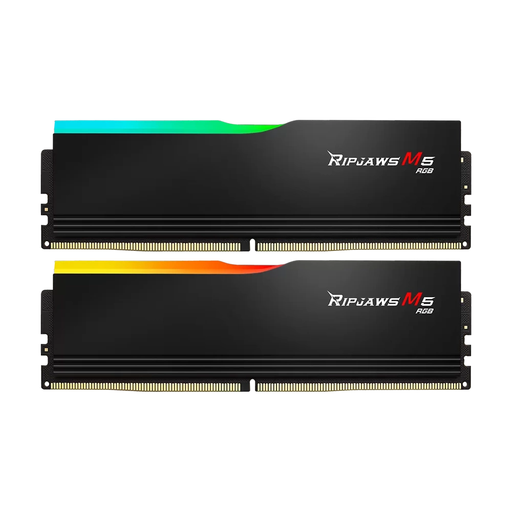 G.SKILL Ripjaws M5 DDR5-6000Mhz CL36-36-36-96 1.35V 32GB Kit2 (2x16GB)Intel XMP Memória Fekete G.SKILL Ripjaws M5 DDR5-6000Mhz CL36-36-36-96 1.35V 32GB Kit2 (2x16GB)Intel XMP Memória Fekete