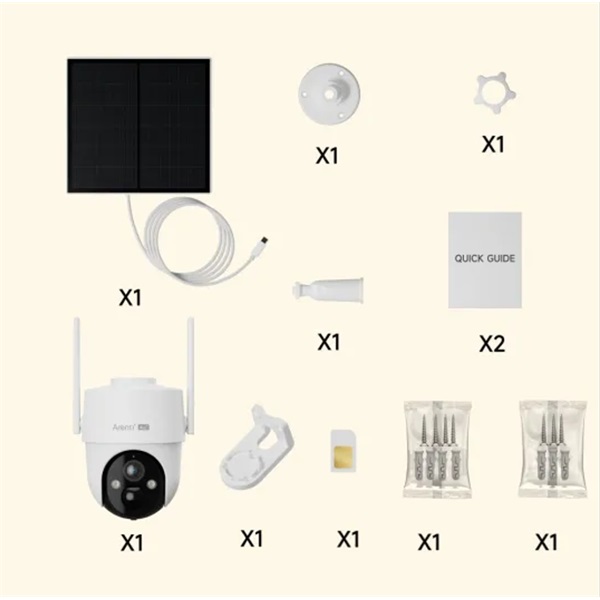 Arenti  GO3G + SP2 AOV 3MP  3,6mm  kültéri  IR10m  10400mAh  microSD IP 4G PT dómkamera