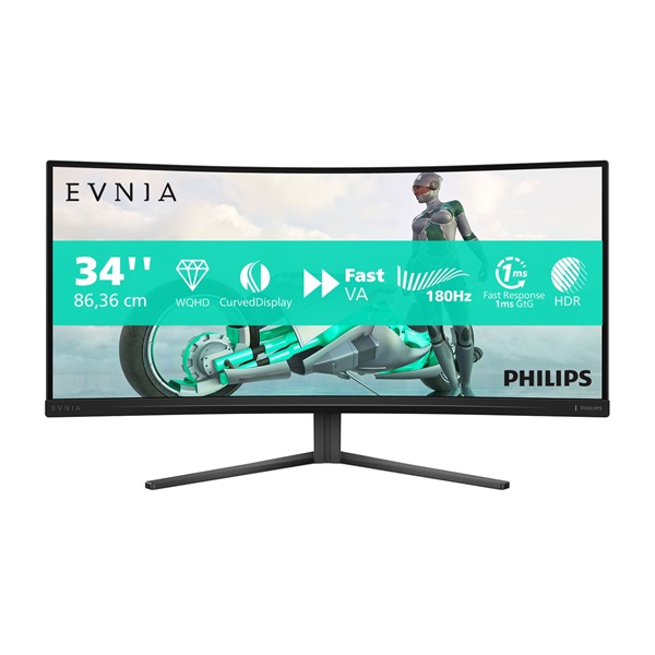 Philips 34" 34M2C3500L/00 WQHD VA 180Hz HDMI/DP ívelt gamer monitor