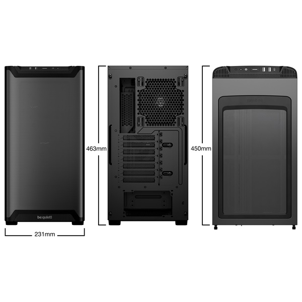 Be Quiet! Számítógépház  Pure Base 501 Airflow Window Black  ATX edzett üveg oldallap fekete 