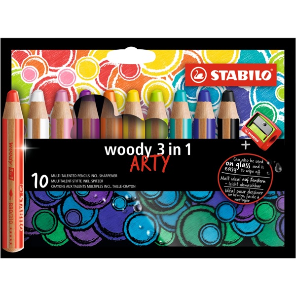 Stabilo ARTY Woody 3in1 10db-os vegyes színű krétaceruza Stabilo ARTY Woody 3in1 10db-os vegyes színű krétaceruza