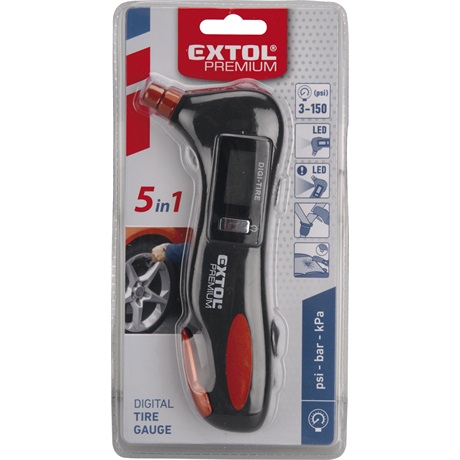 Extol Premium 8863050 NYOMÁSMÉRŐ, FEHÉR FÉNY, VÖRÖS FÉNY, ÜVEGTÖRŐ, BIZTONSÁGI ÖV ÁTVÁGÓ
