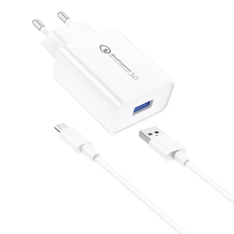 Wall Charger Foneng EU13 + USB to Micro USB Cable, 3A (White) Wall Charger Foneng EU13 + USB to Micro USB Cable, 3A (White)