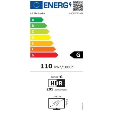 Lg 65QNED92A6A 65" UHD SMART MINI-LED Televízió