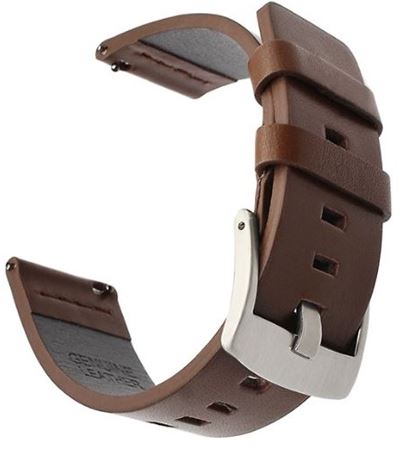 Mybandz olasz prémium bőr óraszíj 22mm barna-ezüst (22SKU1987)