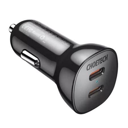 Choetech TC0008 2xUSB-C autós töltő 40W fekete Choetech TC0008 2xUSB-C autós töltő 40W fekete