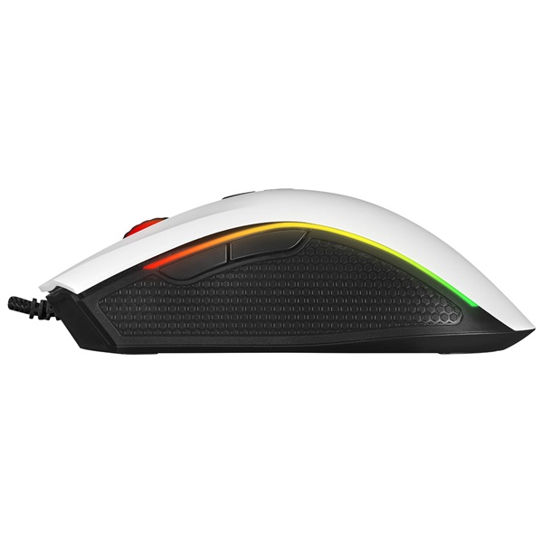 Rampage  SMX-R44 V2 Macro 12800 DPI  RGB LED  1,8m fonott kábel Egér Gamer Fehér 