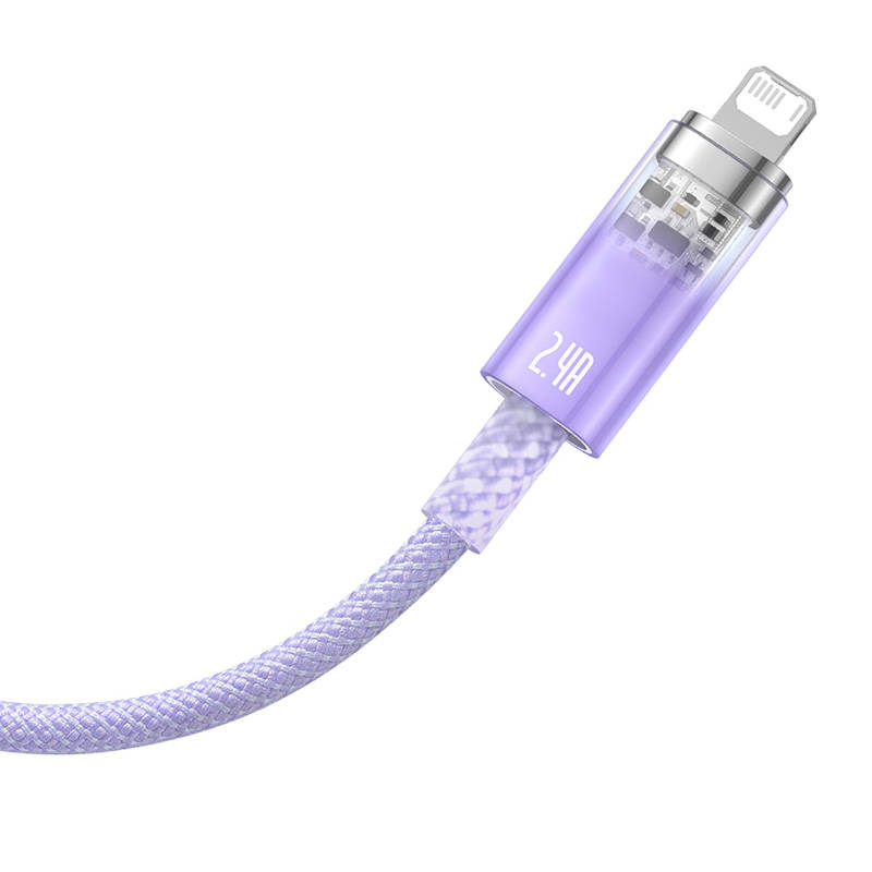 Fast Charging cable Baseus USB-A to Lightning  Explorer Series 2m, 2.4A (purple)