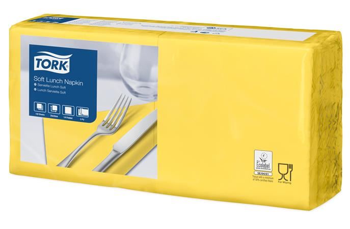 Tork Lunch szalvéta 3 rétegű 33x33cm (150 db/csomag) sárga  (477862)