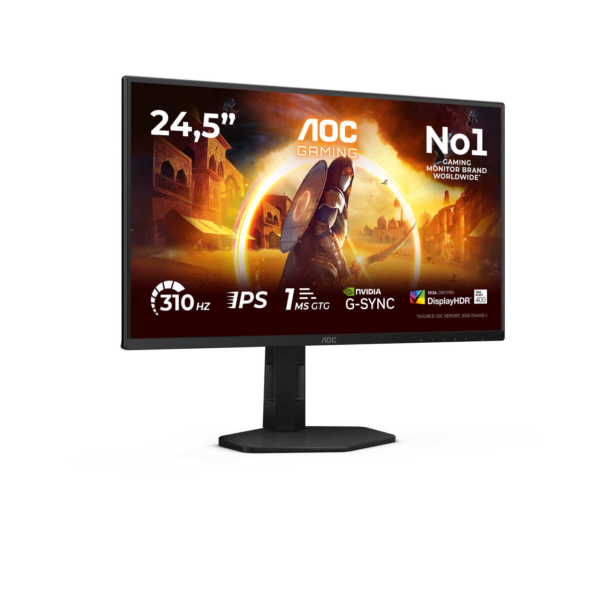 AOC 24,5" 25G4SXU Monitor - 1920x1080, IPS, 310Hz, 0,3ms, Gamer, Fekete