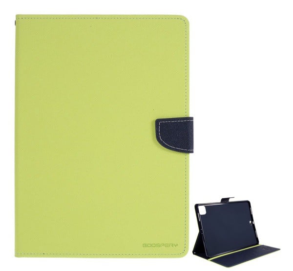 MERCURY Goospery Fancy tok álló, bőr hatású (FLIP, oldalra nyíló, asztali tartó funkció, textil minta) ZÖLD [Apple IPAD Pro 12.9 (2020)]