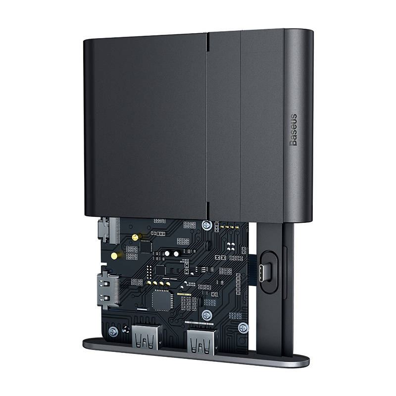 Baseus Mate Docking Pro állomás, okostelefonokhoz, HUB USB-C, PD, 100W (fekete)