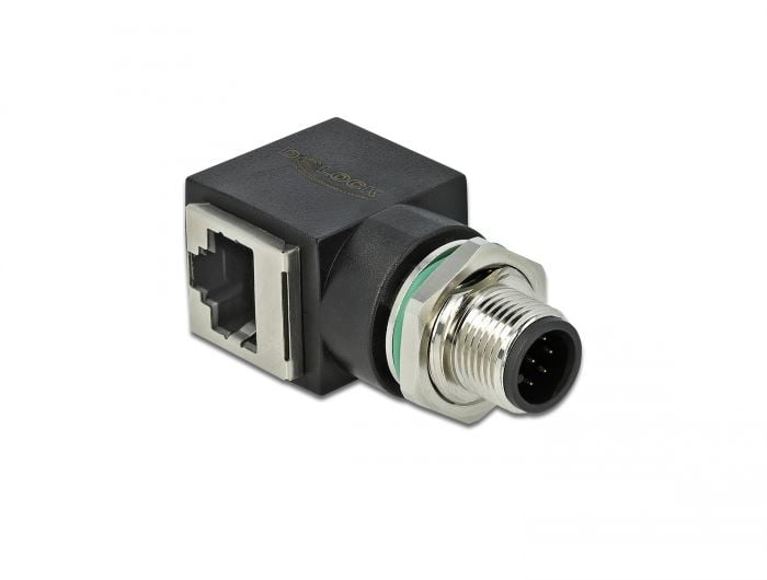 Delock M12 8 pin A-coded apa - RJ45 jack hálózati adapter (66315)
