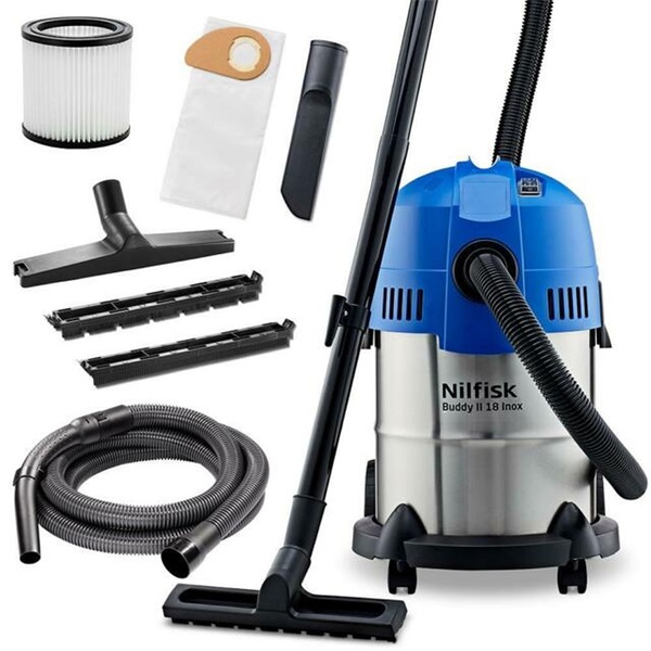 Nilfisk BUDDY II 18 INOX 18 literes tartállyal száraz-nedves porszívó Nilfisk BUDDY II 18 INOX 18 literes tartállyal száraz-nedves porszívó
