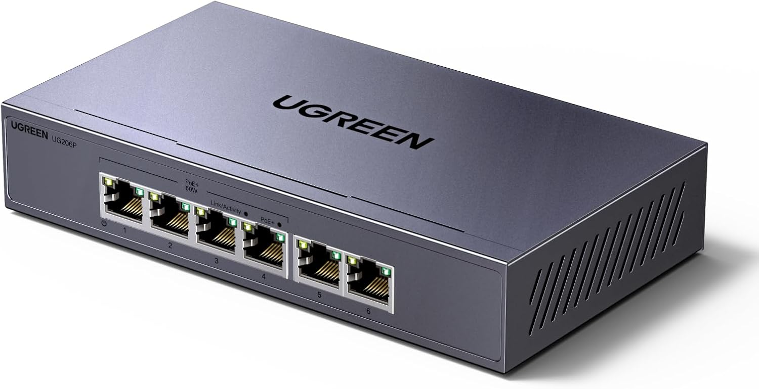 UGREEN CM741 6 portos PoE Gigabit Ethernet switch
