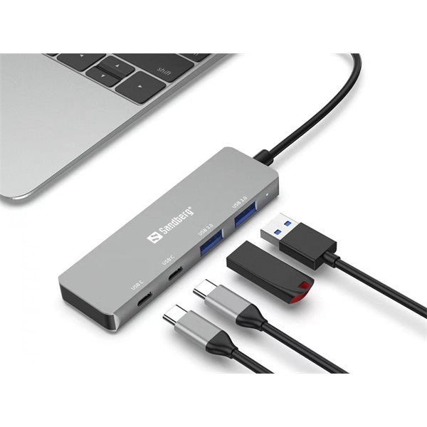 Sandberg USB Hub USB-C to 2xUSB-A + 2xUSB-C Hub Sandberg USB Hub USB-C to 2xUSB-A + 2xUSB-C Hub