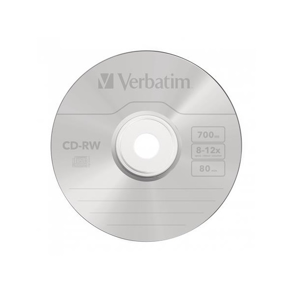 VERBATIM CD-RW lemez újraírható SERL 700MB 8-10x 10 db hengeren VERBATIM CD-RW lemez újraírható SERL 700MB 8-10x 10 db hengeren